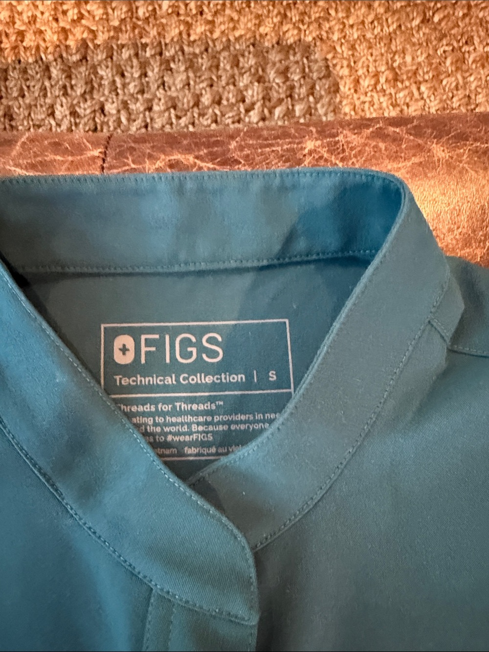 Figs Women’s Caribbean Blue Jumpsuit with Pink Drawstring Waist (NEW) - Picture 2 of 2
